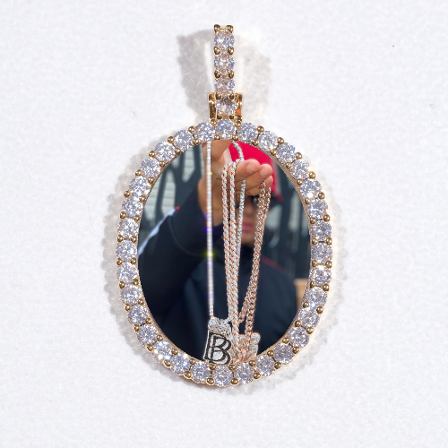 3D Oval Custom Picture Pendant