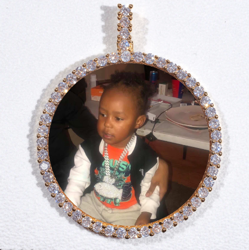 LARGE 3D CIRCLE CUSTOM PICTURE PENDANT
