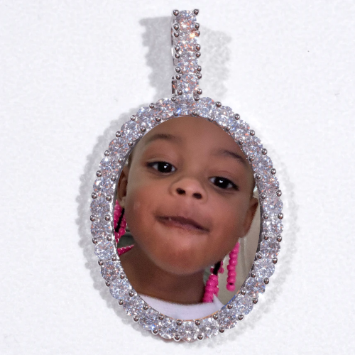 Large 3D Oval Custom Picture Pendant