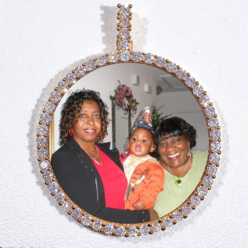 LARGE 3D CIRCLE CUSTOM PICTURE PENDANT
