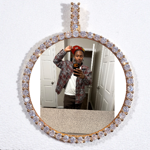 LARGE 3D CIRCLE CUSTOM PICTURE PENDANT