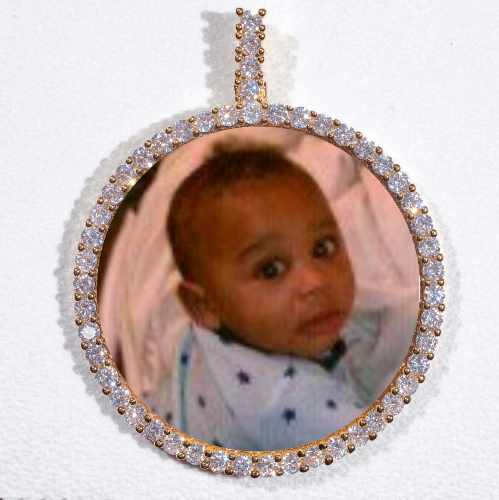 LARGE 3D CIRCLE CUSTOM PICTURE PENDANT