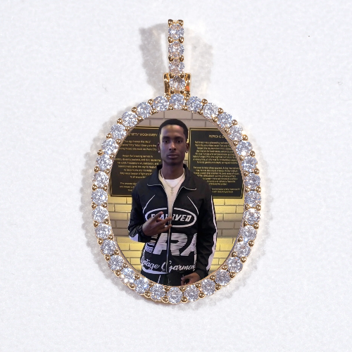 3D Oval Custom Picture Pendant