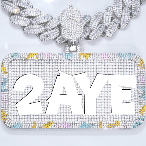CUSTOM LETTER NECKLACE 3D COLORFUL SQUARE