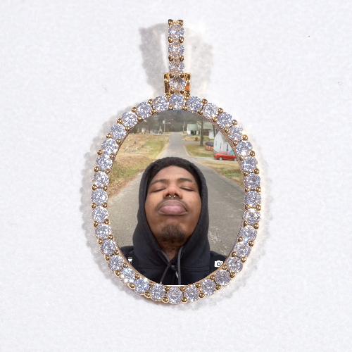 3D Oval Custom Picture Pendant