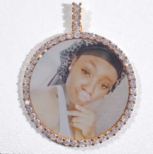 LARGE 3D CIRCLE CUSTOM PICTURE PENDANT