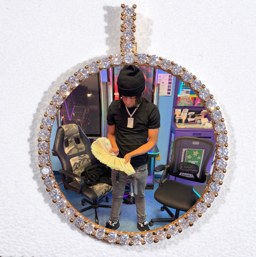 LARGE 3D CIRCLE CUSTOM PICTURE PENDANT