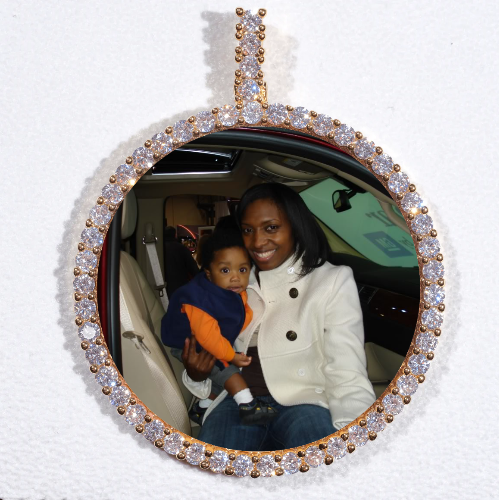 LARGE 3D CIRCLE CUSTOM PICTURE PENDANT