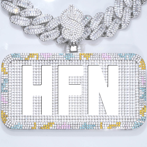 CUSTOM LETTER NECKLACE 3D COLORFUL SQUARE