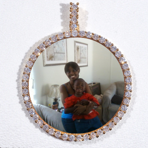 LARGE 3D CIRCLE CUSTOM PICTURE PENDANT