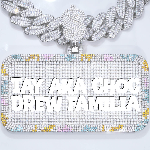 CUSTOM LETTER NECKLACE 3D COLORFUL SQUARE