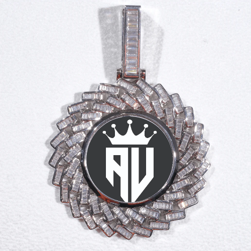 Large 3D Baguette Custom Picture Pendant