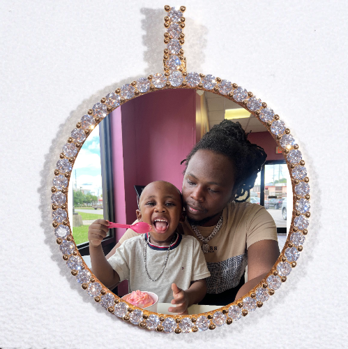 LARGE 3D CIRCLE CUSTOM PICTURE PENDANT