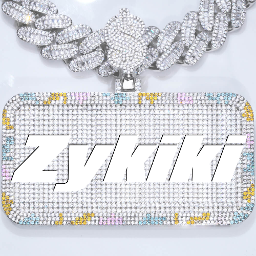 CUSTOM LETTER NECKLACE 3D COLORFUL SQUARE