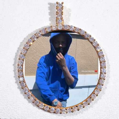 LARGE 3D CIRCLE CUSTOM PICTURE PENDANT