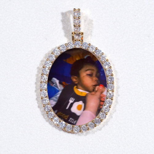 3D Oval Custom Picture Pendant