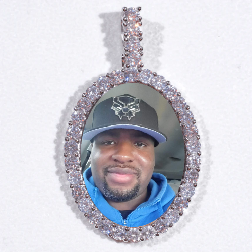 Large 3D Oval Custom Picture Pendant