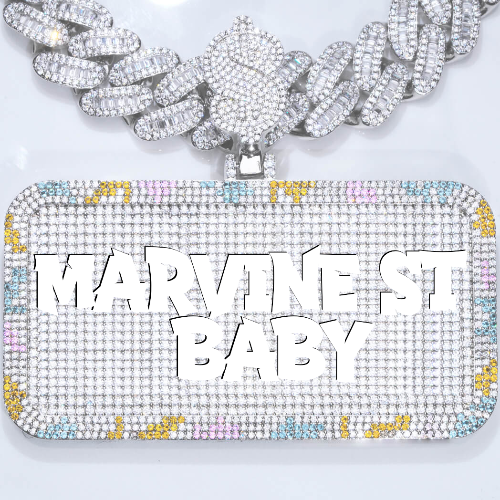 CUSTOM LETTER NECKLACE 3D COLORFUL SQUARE