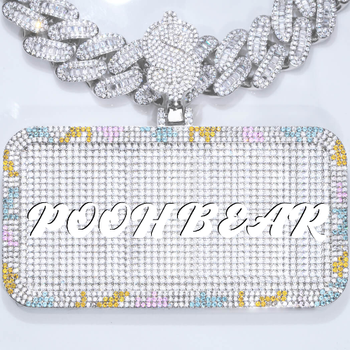 CUSTOM LETTER NECKLACE 3D COLORFUL SQUARE
