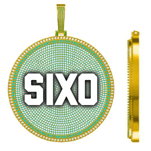CUSTOM LETTER NECKLACE 3D BIG DISC