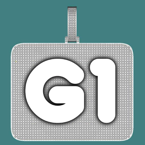 CUSTOM LETTER NECKLACE 3D BIG SQUARE
