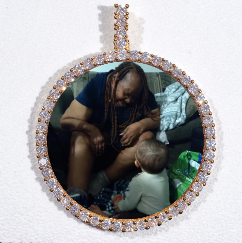 LARGE 3D CIRCLE CUSTOM PICTURE PENDANT