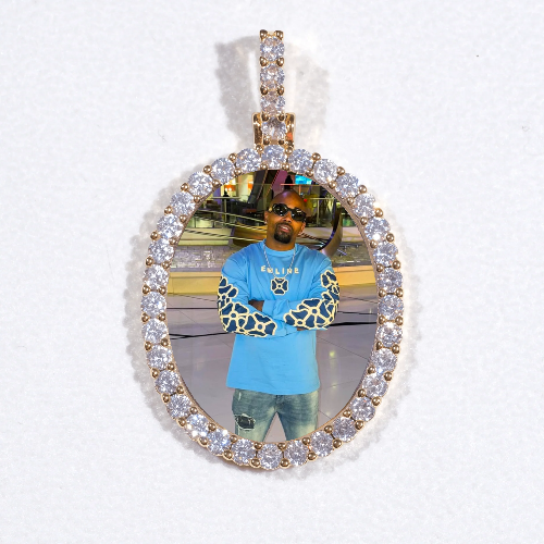 3D Oval Custom Picture Pendant