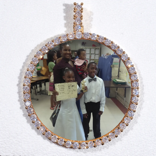 LARGE 3D CIRCLE CUSTOM PICTURE PENDANT