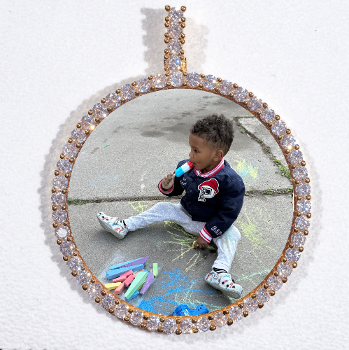 LARGE 3D CIRCLE CUSTOM PICTURE PENDANT