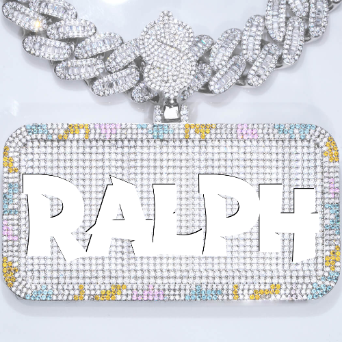 CUSTOM LETTER NECKLACE 3D COLORFUL SQUARE