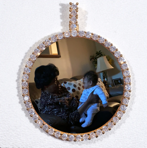 LARGE 3D CIRCLE CUSTOM PICTURE PENDANT