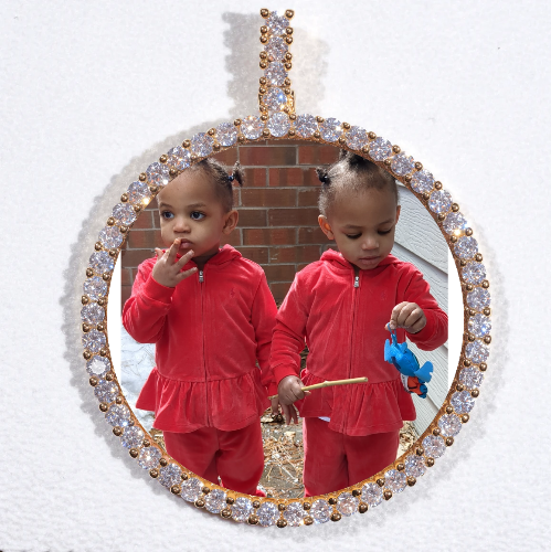 LARGE 3D CIRCLE CUSTOM PICTURE PENDANT