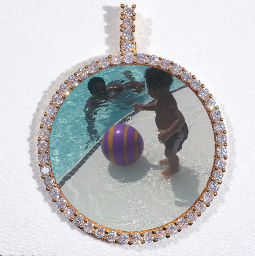 LARGE 3D CIRCLE CUSTOM PICTURE PENDANT