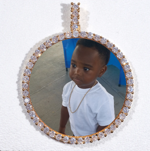 LARGE 3D CIRCLE CUSTOM PICTURE PENDANT