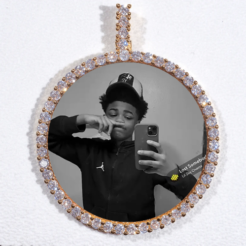 LARGE 3D CIRCLE CUSTOM PICTURE PENDANT