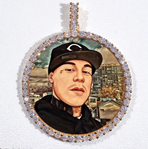 LARGE 3D CIRCLE CUSTOM PICTURE PENDANT