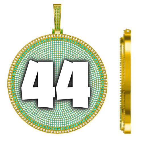CUSTOM LETTER NECKLACE 3D BIG DISC