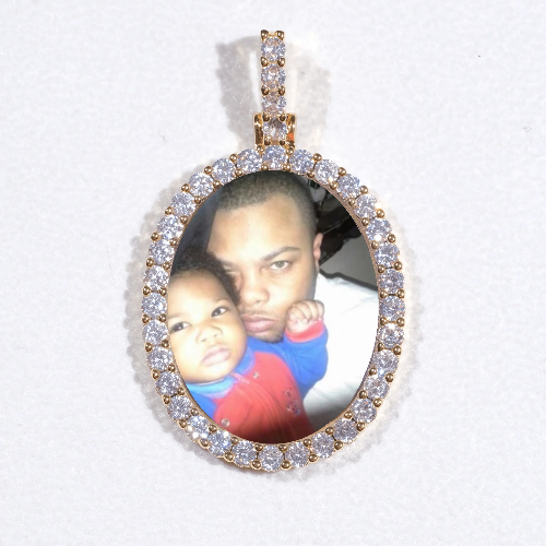 3D Oval Custom Picture Pendant