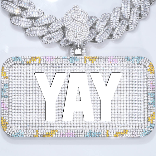 CUSTOM LETTER NECKLACE 3D COLORFUL SQUARE