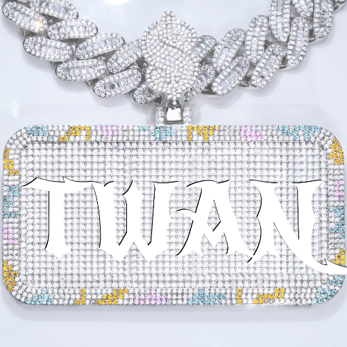 CUSTOM LETTER NECKLACE 3D COLORFUL SQUARE