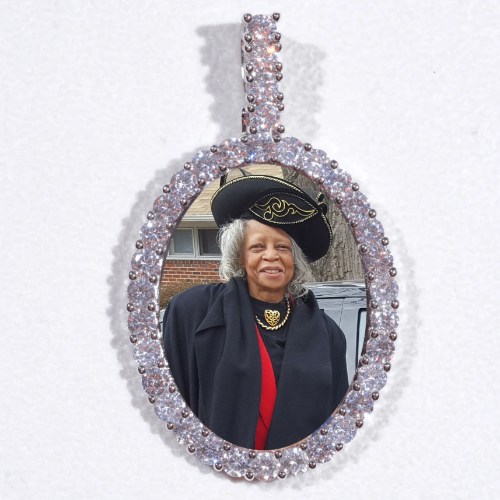 Large 3D Oval Custom Picture Pendant