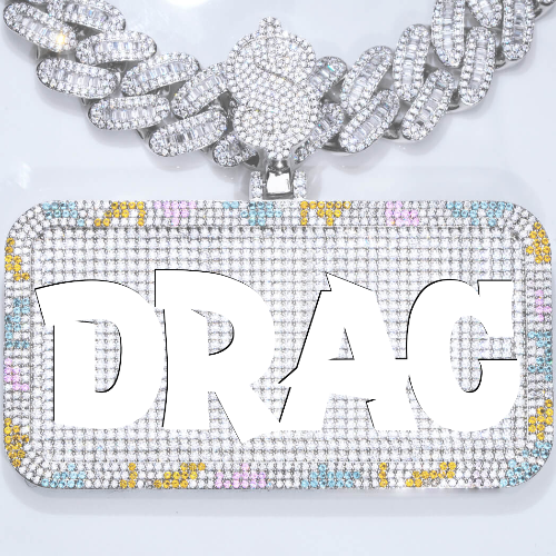 CUSTOM LETTER NECKLACE 3D COLORFUL SQUARE