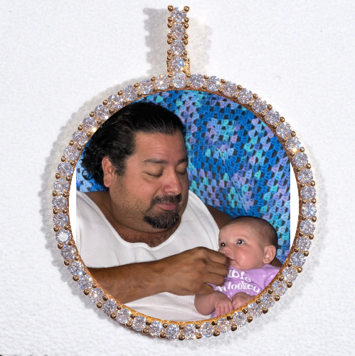 LARGE 3D CIRCLE CUSTOM PICTURE PENDANT