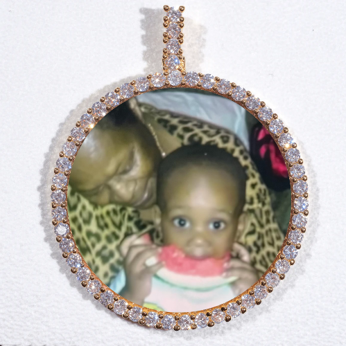 LARGE 3D CIRCLE CUSTOM PICTURE PENDANT