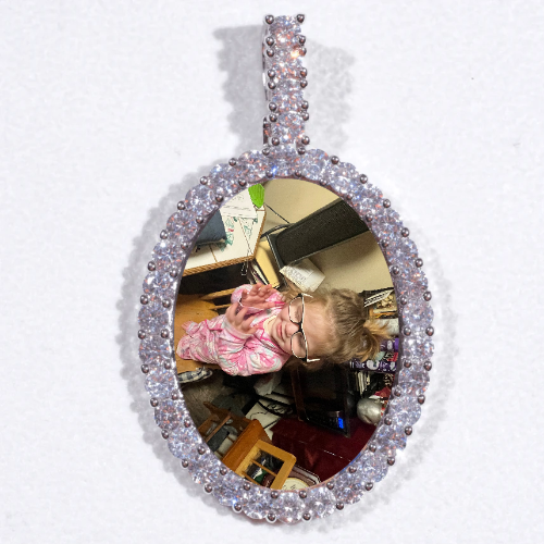 Large 3D Oval Custom Picture Pendant