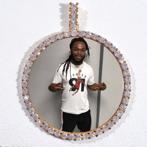 LARGE 3D CIRCLE CUSTOM PICTURE PENDANT