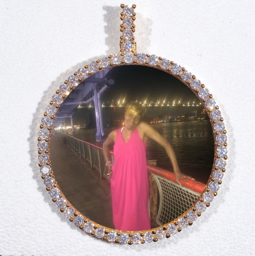 LARGE 3D CIRCLE CUSTOM PICTURE PENDANT