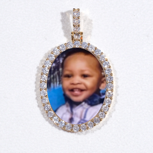 3D Oval Custom Picture Pendant