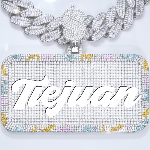 CUSTOM LETTER NECKLACE 3D COLORFUL SQUARE