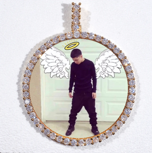 LARGE 3D CIRCLE CUSTOM PICTURE PENDANT